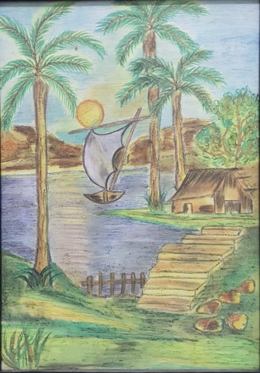 SheetalArtz's tweet photo. Title: Landscape. Medium: Oil pastel Colour. #sheetalartz #oilpastel #landscape #scenery #art #ArtistOnTwitter #ArtofLegends #artistsontwitter #painting https://t.co/JrvSXtgFpa