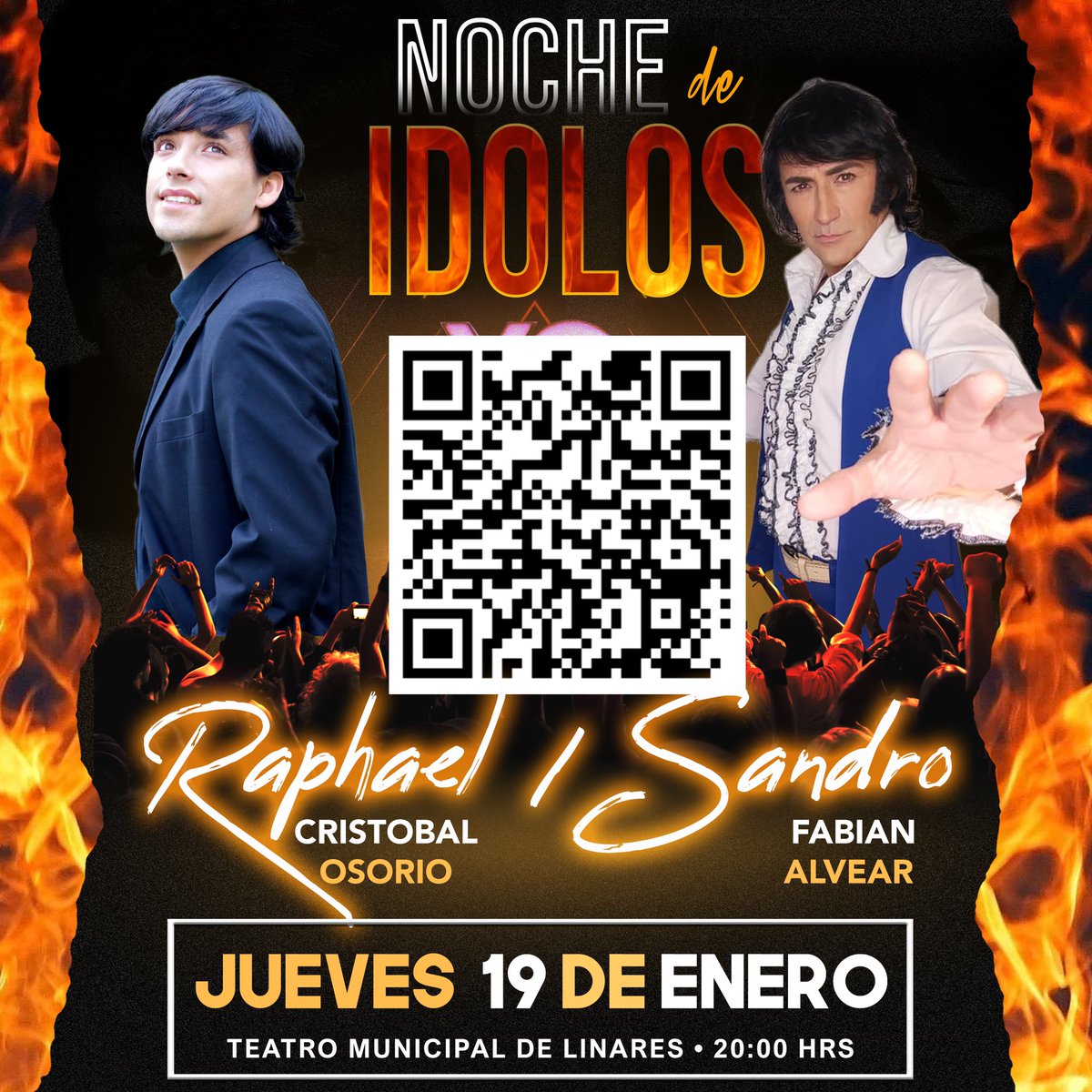sandroenchile's tweet photo. El 19 de Enero un gran espectáculo con @sandroenchile y @TributoRaphael en el teatro municipal de Linares!! Entradas por https://t.co/GPsViP1Cn5. #YoSoyCHV https://t.co/eP3alUdHZC