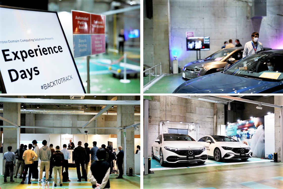 BoschJapan's tweet photo. デモイベント「Experience Days #BACKTOTRACK 」を開催!ボッシュが手掛けている #自動バレーパーキングシステム や次世代の車両に向けたインフォメーションドメインコンピューター、#ADAS 機能など様々なソリューションを日本で実車両を用いて、お客様やメディアの方々が体験できる貴重な機会に! https://t.co/AOU9o4BkOG