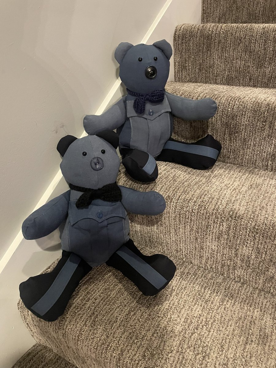 SarahNauser's tweet photo. First Christmas of 2022 is in the books. It was magical. The excitement on my grandson’s faces was priceless. One of their gifts was memory bears made from my police uniforms. They can press on the bears chest and hear my voice 🥹 #Special #ALS #MemoryBear https://t.co/oRBaObBfwI