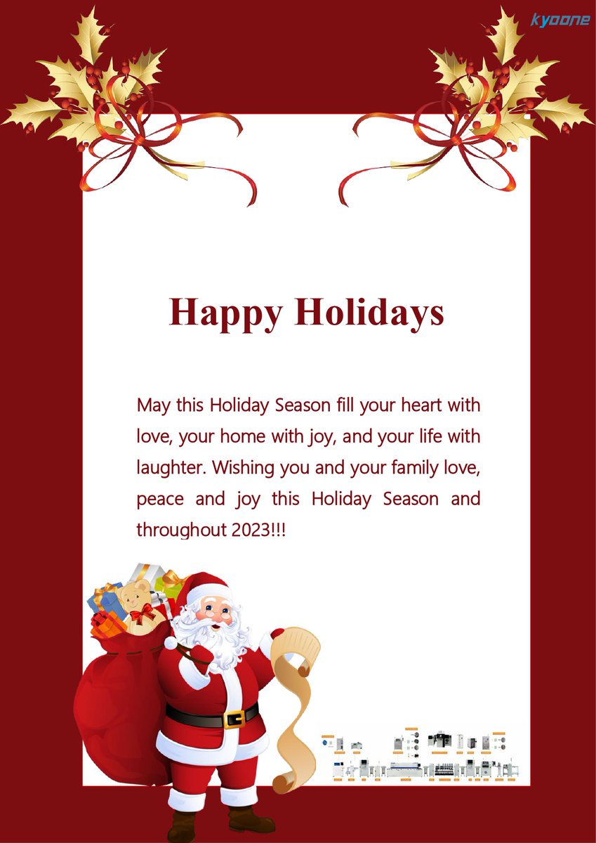 Happy holiday from Kyoone!!!🎉🎉🎉
Wishing you a happy holiday season and a peaceful New Year! A big hug and thank you so much for all the support!!!👏

#smt #newyear #machine
