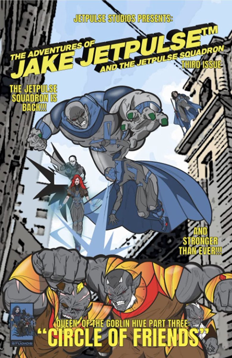 Jetpulse_Comics's tweet photo. The adventure continues with Jake Jetpulse issue # 3.  Destiny calls! When one of Jake’s classmates encounters a malfunctioning goblin drone! Can she overcome her fears to help Jake and the team save the day?  #comics #Autism #superheroes #kidsbooks #AutismAwareness https://t.co/1oRhZhxGIf