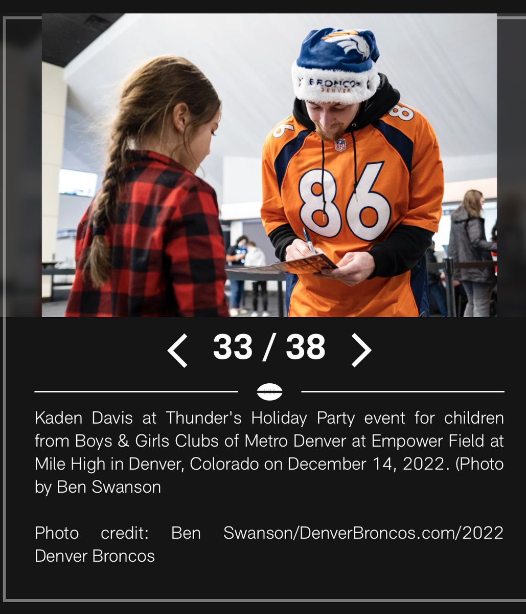 RonDavisJr4's tweet photo. The @NFL is more than just a game.  Proud @KadenDavis23 has the opportunity to share &amp; give back⚡️🧡💙
📸@Broncos https://t.co/pGiNztuqNz