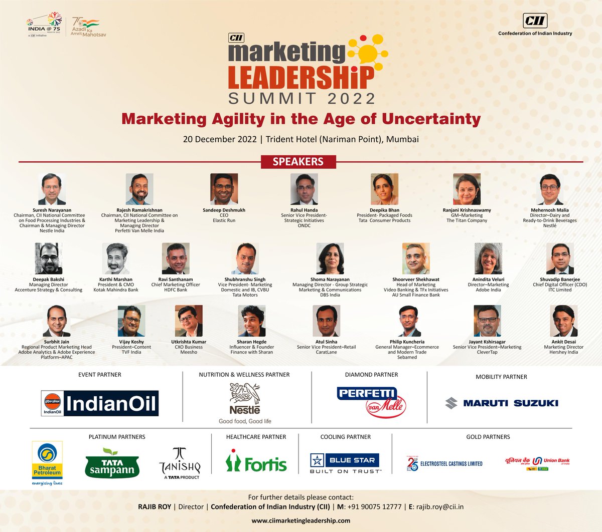 CIIEvents's tweet photo. Nationally acclaimed marketing leaders and domain experts are coming together at the 6th CII Marketing Leadership Summit in Mumbai.
By the leaders, for the leaders! Don't miss out!
For details visit - https://t.co/P1FeG6n7WA
#ciimls #marketingleadership #newnormal
@CIIKOLCOE https://t.co/SL7SunHfXV