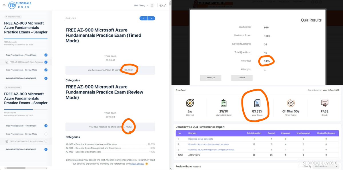 ymatty's tweet photo. Multiple #Azure AZ-900 Practice exams today with great improvement shown. Another day like this will be a major confidence boost to get the exam scheduled.
shoutout to #WhizLabs #TutorialsDojo #ThomasMitchell for the free practice exams
#100DaysOfCloud #getcloudcertified 34/100 https://t.co/Eq7W77IBRw