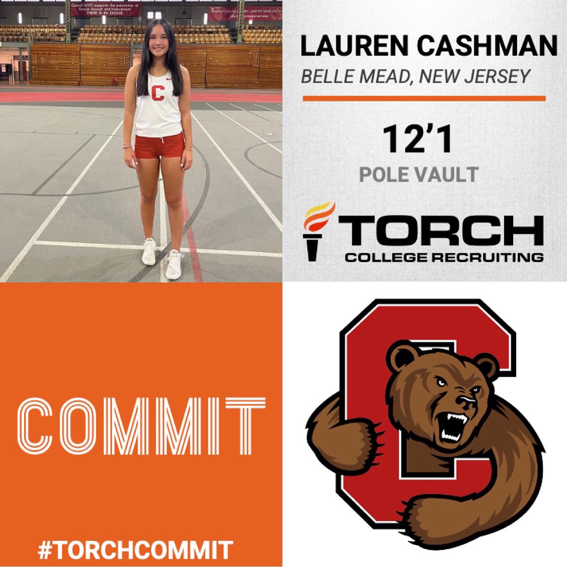 TorchRecruiting's tweet photo. Congrats to Lauren Cashman for committing to @CornellTFXC !!

We’re thrilled that you will be competing at the next level and Torch helped you get there! 

Join Lauren on Torch for free on https://t.co/x80dOBAdTy to connect and chat with 600+ college track coaches!

#torchcommit https://t.co/zo2T5ilCTB