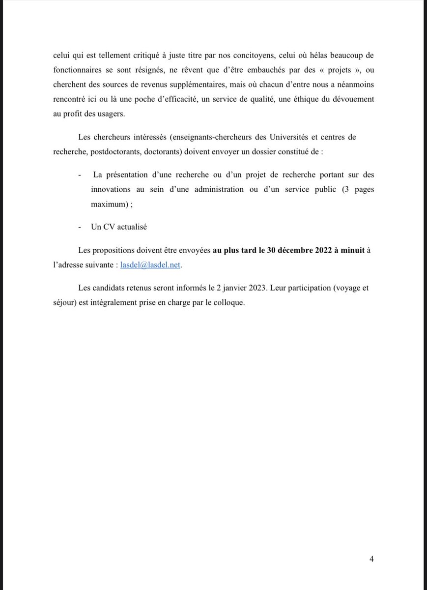 Globalafricasci's tweet photo. 📑APPEL À CANDIDATURES @lasdel_labo |
📑 La date limite de l'appel à propositions pour le colloque organisé par le LASDEL les 27-29 mars 2023 à Niamey sur Les innovations internes aux services publics en Afrique a été repoussée au 30 - 12 - 2022. E-mail lasdel@lasdel.net #Lasdel https://t.co/XAf0j0dvvi