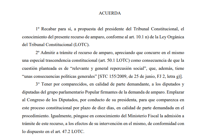 TConstitucionE's tweet photo. Parte dispositiva del Auto del Tribunal Constitucional: https://t.co/zk1vkgRI5Q https://t.co/ZILxwHQnH7