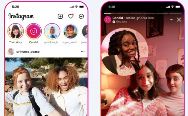 Murayama2009's tweet photo. ¡Lo que se viene para #Instagram en el 2023! 📲📱📷

Candid, la reinterpretación de BeReal por parte de Instagram, se podrá compartir vídeos, mostrando una doble captura simultánea de las cámaras frontal y trasera.

Fuente: Trece Bits https://t.co/0qhVmDwQOE