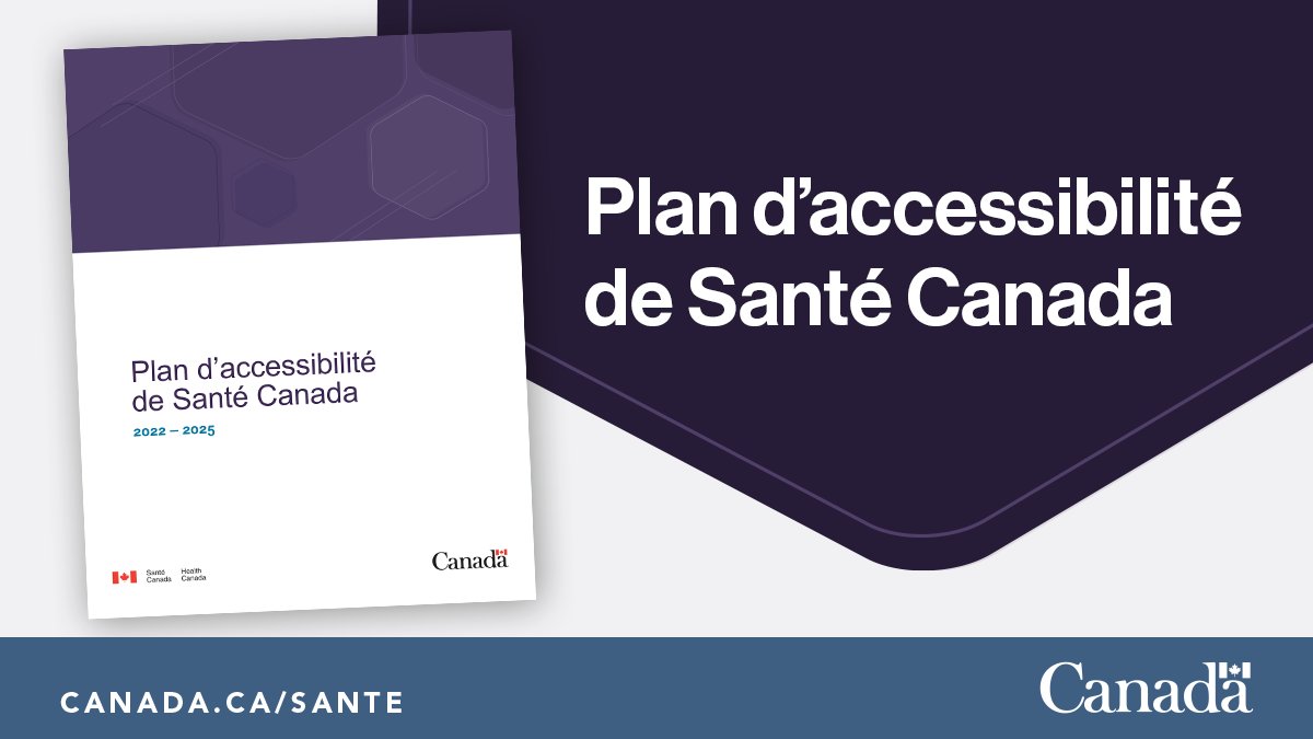 GouvCanSante's tweet photo. Santé Canada est déterminé à ce que ses programmes et services soient accessibles à tous les Canadiens et a récemment publié son premier plan d’accessibilité.
Lisez le plan pour en savoir plus : https://t.co/9NrGjVYbZa
#GCAccessible https://t.co/ODTonohCB8
