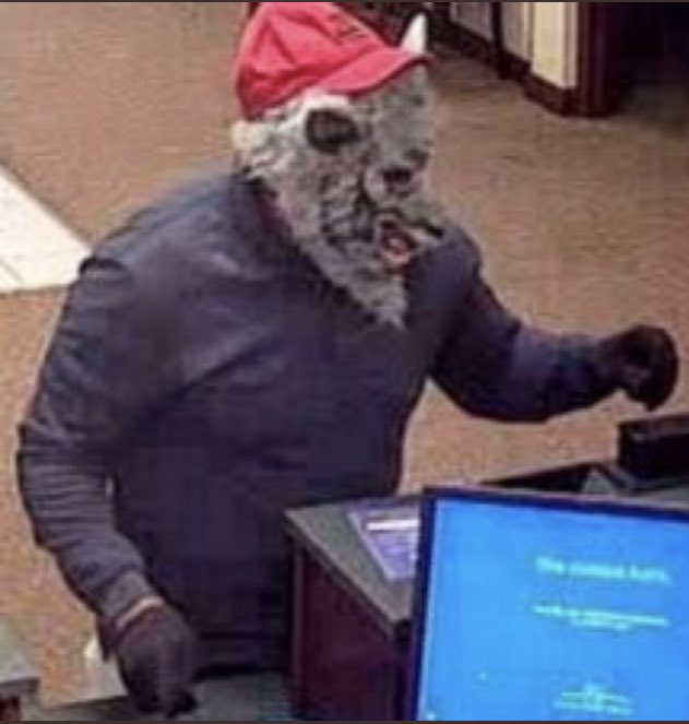 kyleayers's tweet photo. A lot going on the world but everyone take a moment to look up the Chiefsaholic fan who funded his trips to games by robbing banks in the same mask he wore to games. I’ve never been prouder to root for the Chiefs. https://t.co/0eqIBEY1kn