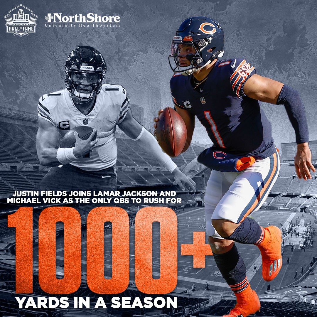 ProFootballHOF's tweet photo. The @ChicagoBears QB's season has been Justin credible!

@NorthShoreWeb | @HOFHealth https://t.co/gNP2wDUaLN