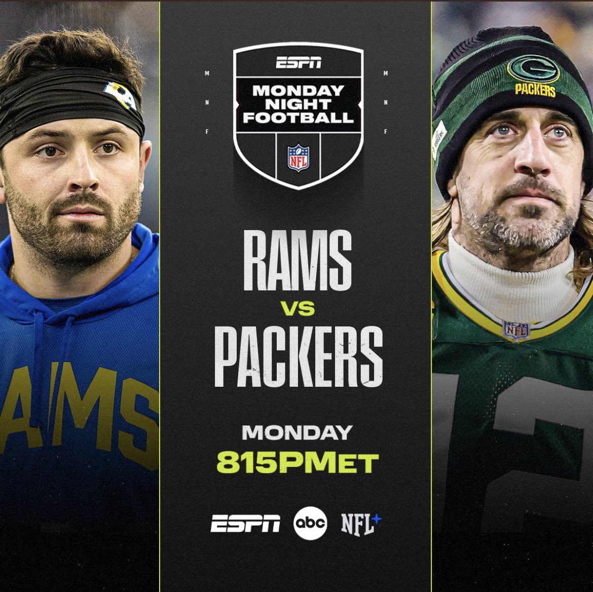 AdamSchefter's tweet photo. ESPN’s Monday Night Countdown, before Rams in Green Bay, is on the air: https://t.co/CeSTUXzdlP