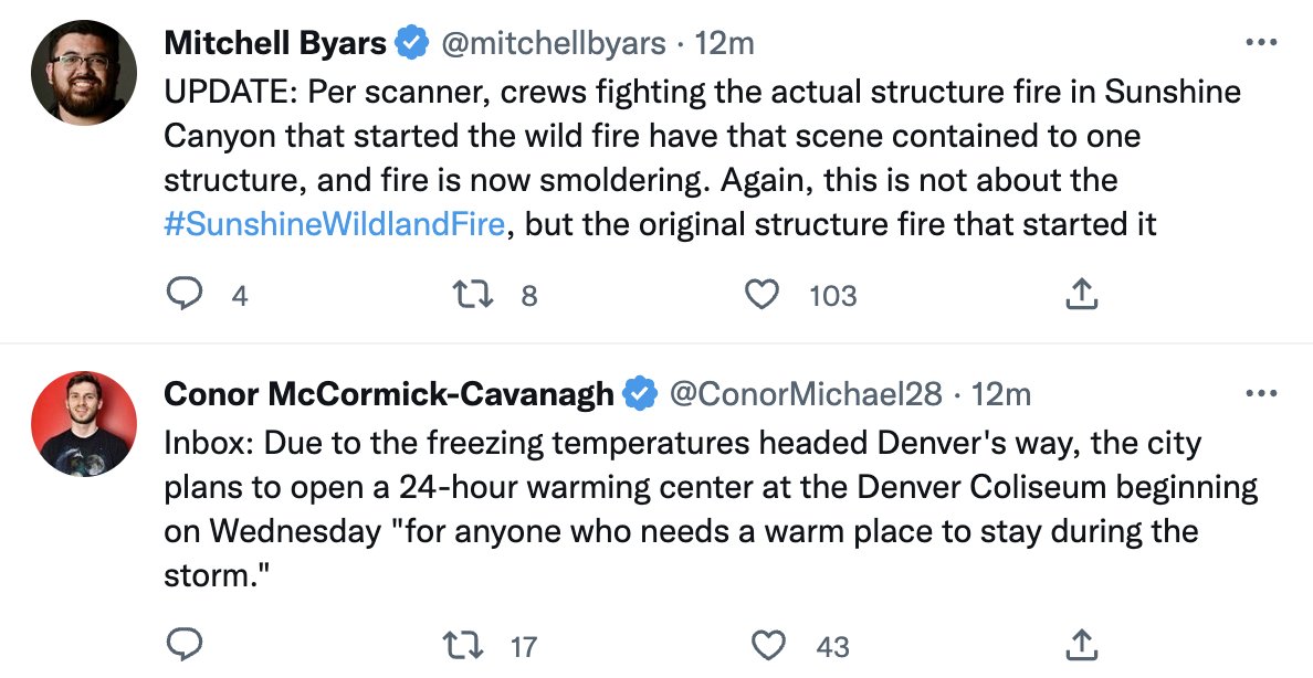 Camera_Kate's tweet photo. Welp, that's quite the juxtaposition! 
#SunshineWildlandFire #Boulder #Denver #FrontRange #Colorado #Weather https://t.co/n4iX51068O