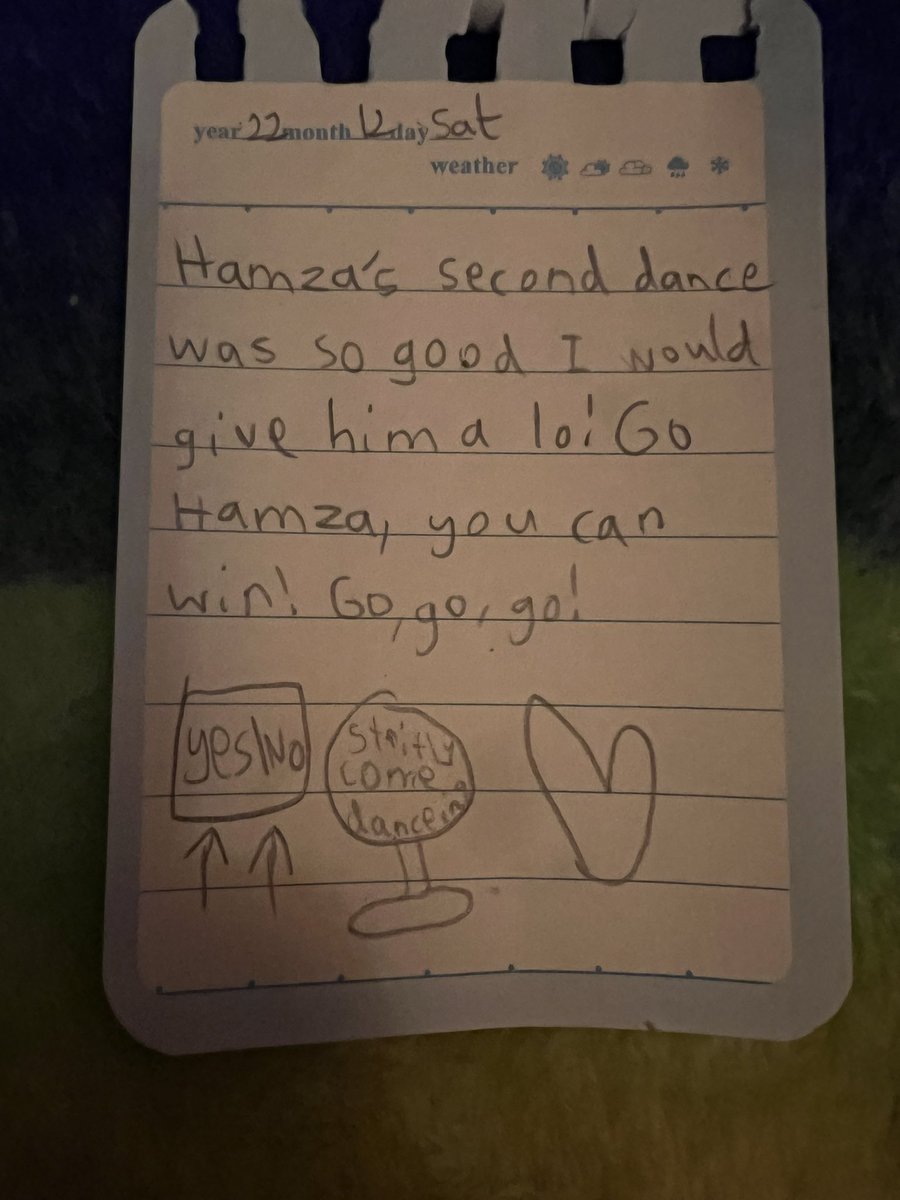 kiwipuddingpie's tweet photo. My 6 year old believed in Hamza and Jowita, and was elated with their win @HamzaYassin3 #StrictlyComeDancing2022 @bbcstrictly #StrictlyFinal https://t.co/O9GLGpQsDP