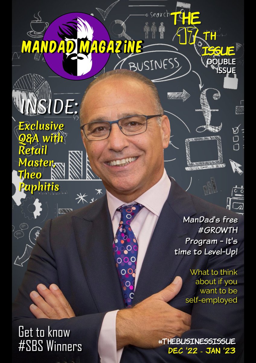ManDadMedia's tweet photo. The incredible @TheoPaphitis is our cover model for #Issue17 of #ManDadMagazine (Dec-Jan).
Read #TheBusinessIssue and get to meet a number of #SBS winners, plus our exclusive Q&A with Theo.
Subscribe: https://t.co/38QIOUbT8e
Contact: hello@mandad.media
@TheSBS_Crew
#ManDad https://t.co/pQhdGR0Kwc