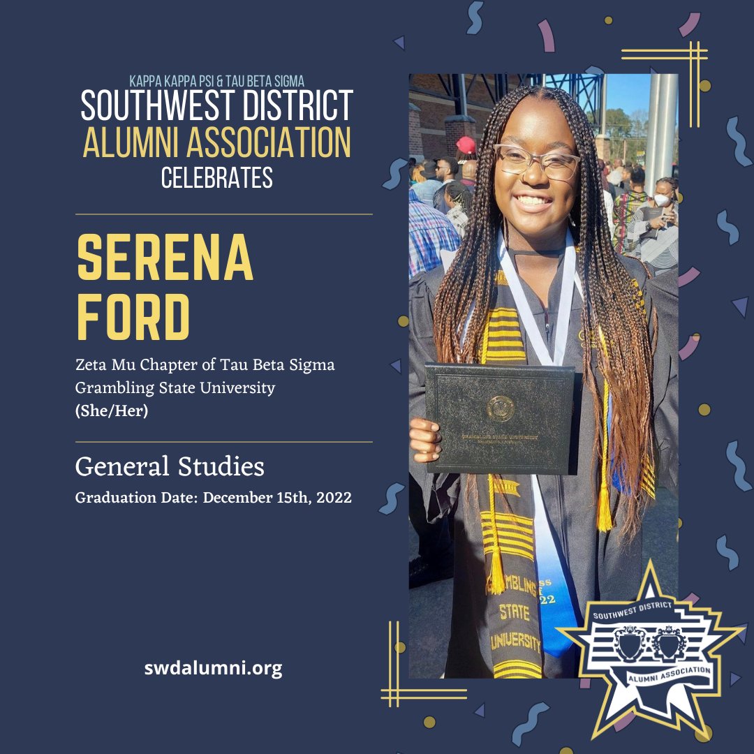 SWDAlumni's tweet photo. Please help us congratulate Southwest District Graduate, Serena Ford!! Congratulations on your graduation and best wishes for your next adventure!
.
.
#SWDAlumni #SWDAA #CO22 #CongratsGrad #AndSoItBegins https://t.co/IvN6eYGePZ