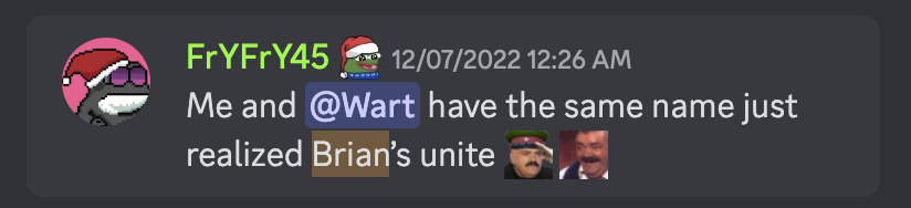 25/ The Swampverse Discord is also familiar with 0xWart's name being Brian. Now you know his last name.