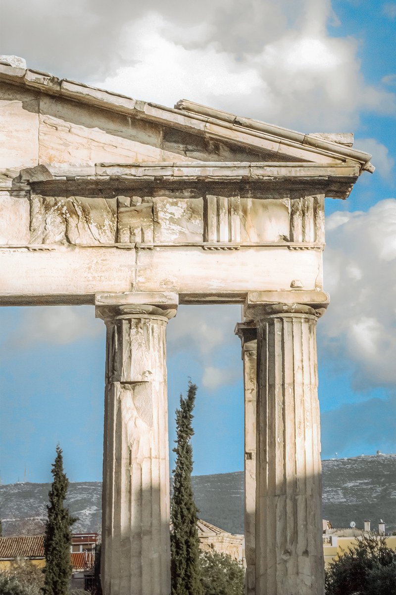 ghostofhellas's tweet photo. The Gate of Athena Archegetis, Roman Agora of Athens, Greece. Photo via  2seeitall. https://t.co/4x5fMAnogu
