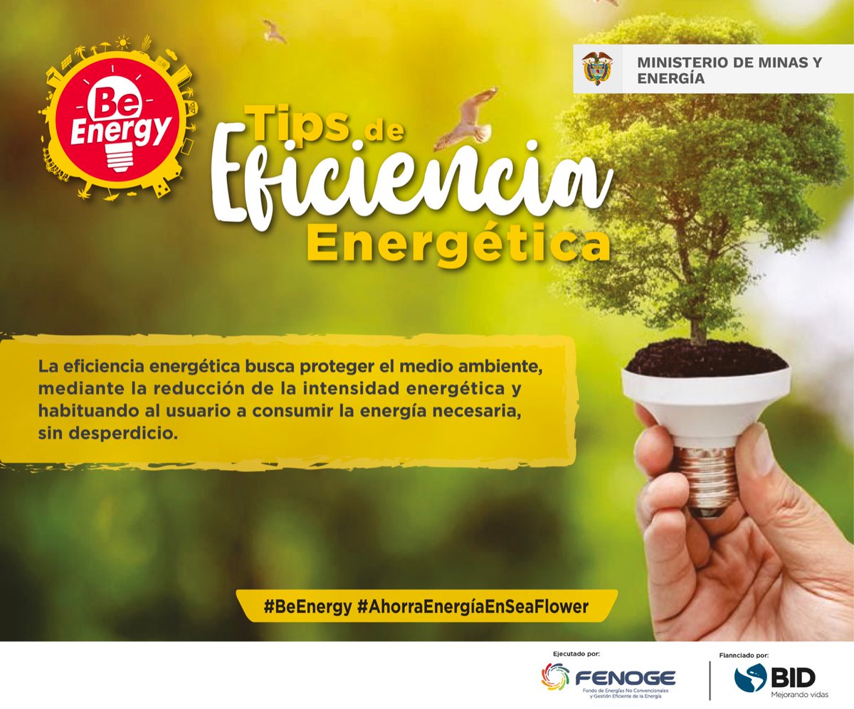 #BeEnergy te recuerda que, ser efectivo en el consumo de energía, es adoptar una serie de acciones en nuestro diario vivir, que conlleva apoyar el cuidado de los ecosistemas de las islas al reducir la generación de dióxido de carbono para generar energía.
#EficienciaEnergética