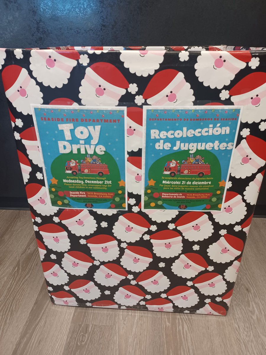 SeasideCreates's tweet photo. Seaside FD &amp; Seaside PD invite you to participate in their Christmas Toy Drive!

Please donate new, unwrapped toys for local children in our community.  Donations will be accepted at various City offices through Wed, Dec 21st!

For more information, please call: 831-899-6790. https://t.co/KjuXnnWouc