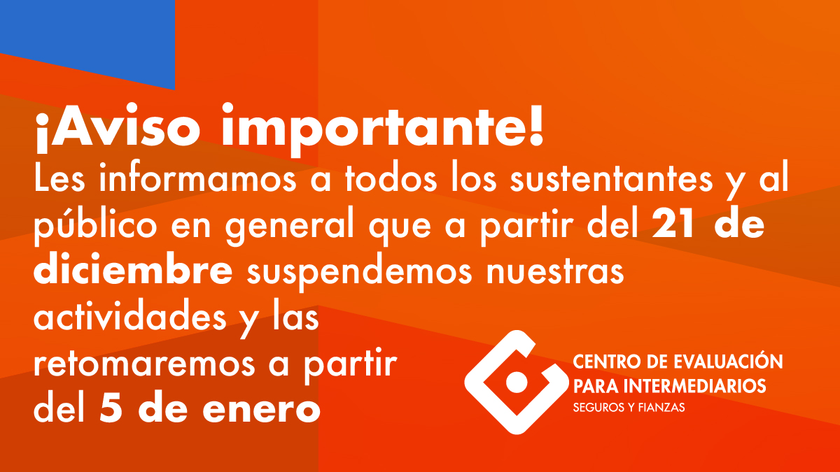 ExamenCEI's tweet photo. Les deseamos un excelente cierre de año a todos nuestros sustentantes. 
#examencei #vacaciones #agentes #seguros #fianzas https://t.co/wzJsZSporc