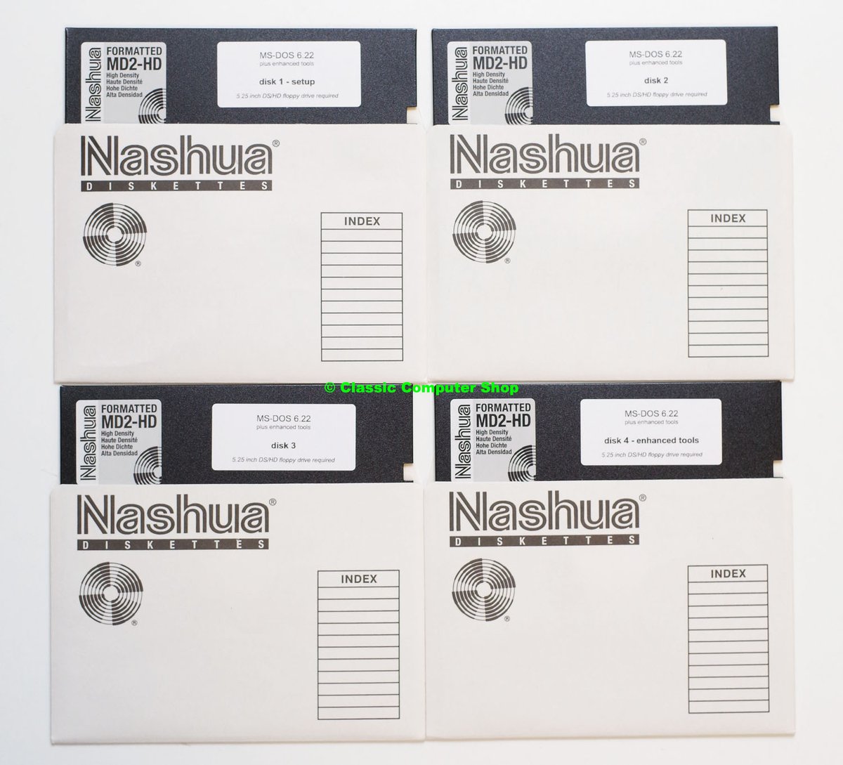 ClassicCompShop's tweet photo. MS-DOS 6.22 on new 3.5'' diskettes &amp; on new 5.25'' floppy disks.

now for sale:
https://t.co/RADl2Jro3a

#RetroGaming #PCGaming #Hardware #3DFX #DOSgaming #RetroHardware #RetroGamePC #VintageComputer #MSDOS #IBMPC #SoundBlaster https://t.co/jt17SpHlzg