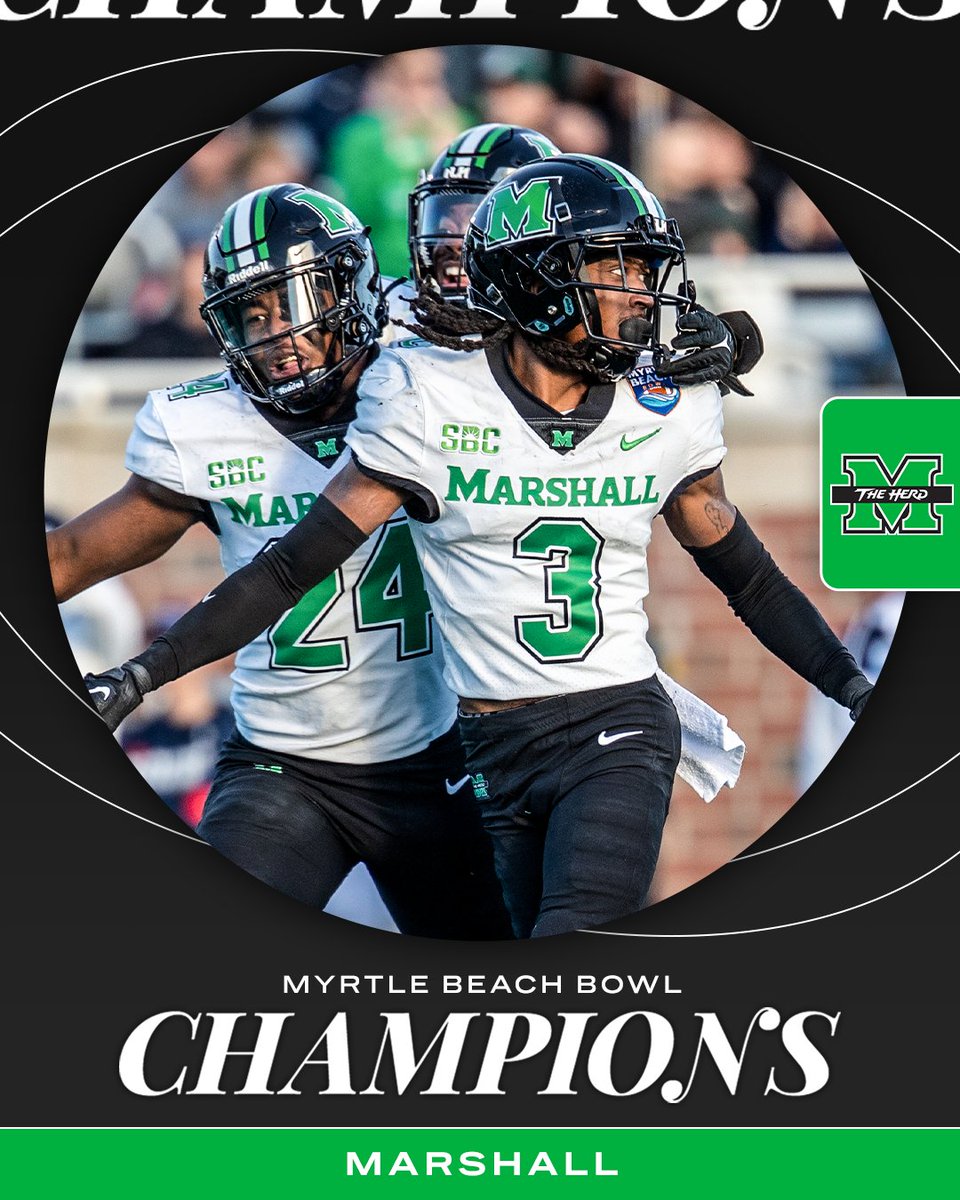 ESPNCFB's tweet photo. A big bowl win for @HerdFB 🏆

Marshall is now 13-5 in bowl games 📈 https://t.co/fp3tedpCEc