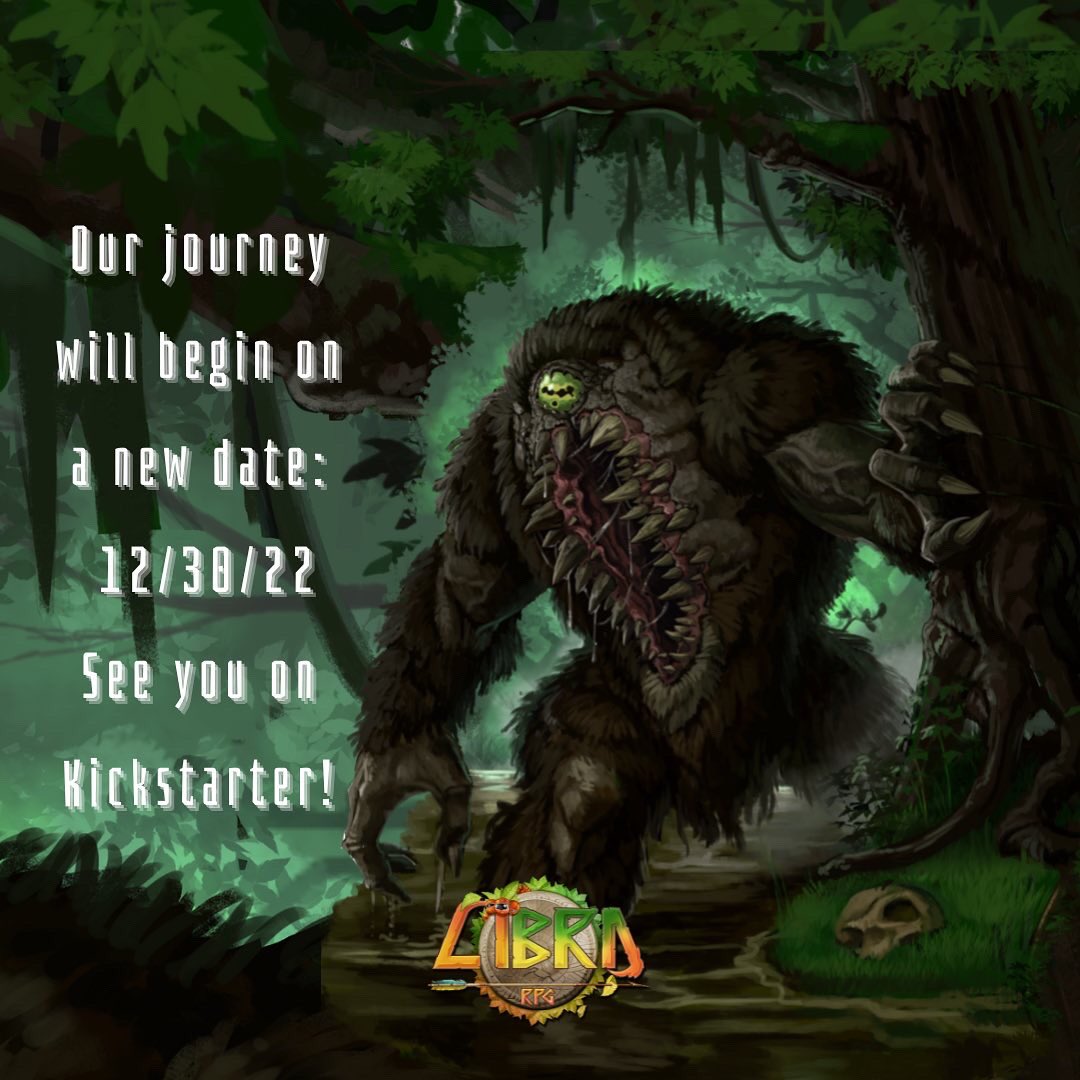 Libra_RPG's tweet photo. Our journey will begin on a new date: 12/30/2022

See you on Kickstarter!

Defend the world of Libra!

•

Nossa jornada começará em uma nova data: 30/12/2022

Nos vemos no Kickstarter!

Defenda Libra!

#rpg #rpgtabletop #trrpg #roleplaygame #brazilianrpg #tropicalfantasy https://t.co/uKLXBI6L0q