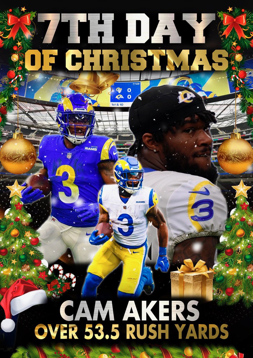 ProfessorsLabHQ's tweet photo. 🎁 7th Day of Christmas 

If Cam Akers goes over his rushing yards total tonight we’ll give away $50 to one person that likes and retweets this post  💰 

You must be following us to win! https://t.co/MjvohVv6sF