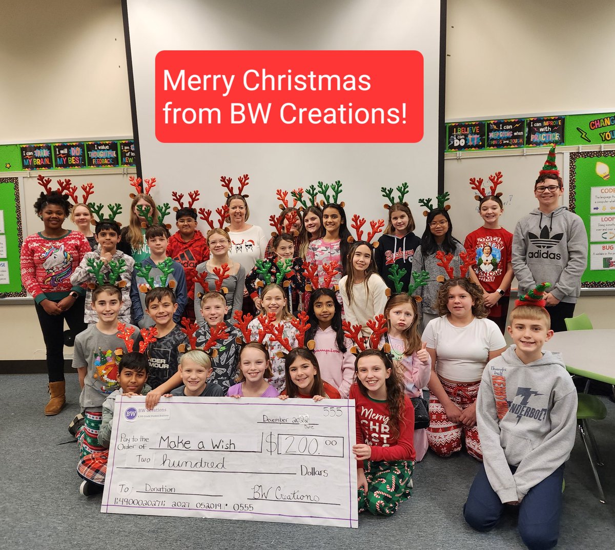 #BWCreations was able to donate $200 to Make a Wish this holiday season! 🎅⛄️🎄 #edcorps #givingback @MakeAWishPAWV @RWScholars @BWSDNews