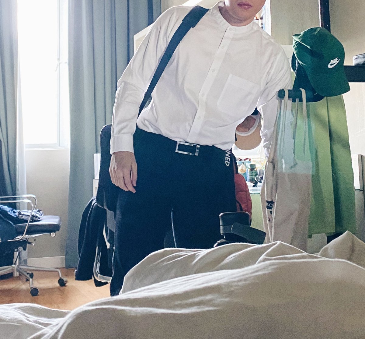 wolvvves's tweet photo. back to the corporate game! i’ll miss the times he can just help run errands throughout the day. https://t.co/K9eEOMPohL