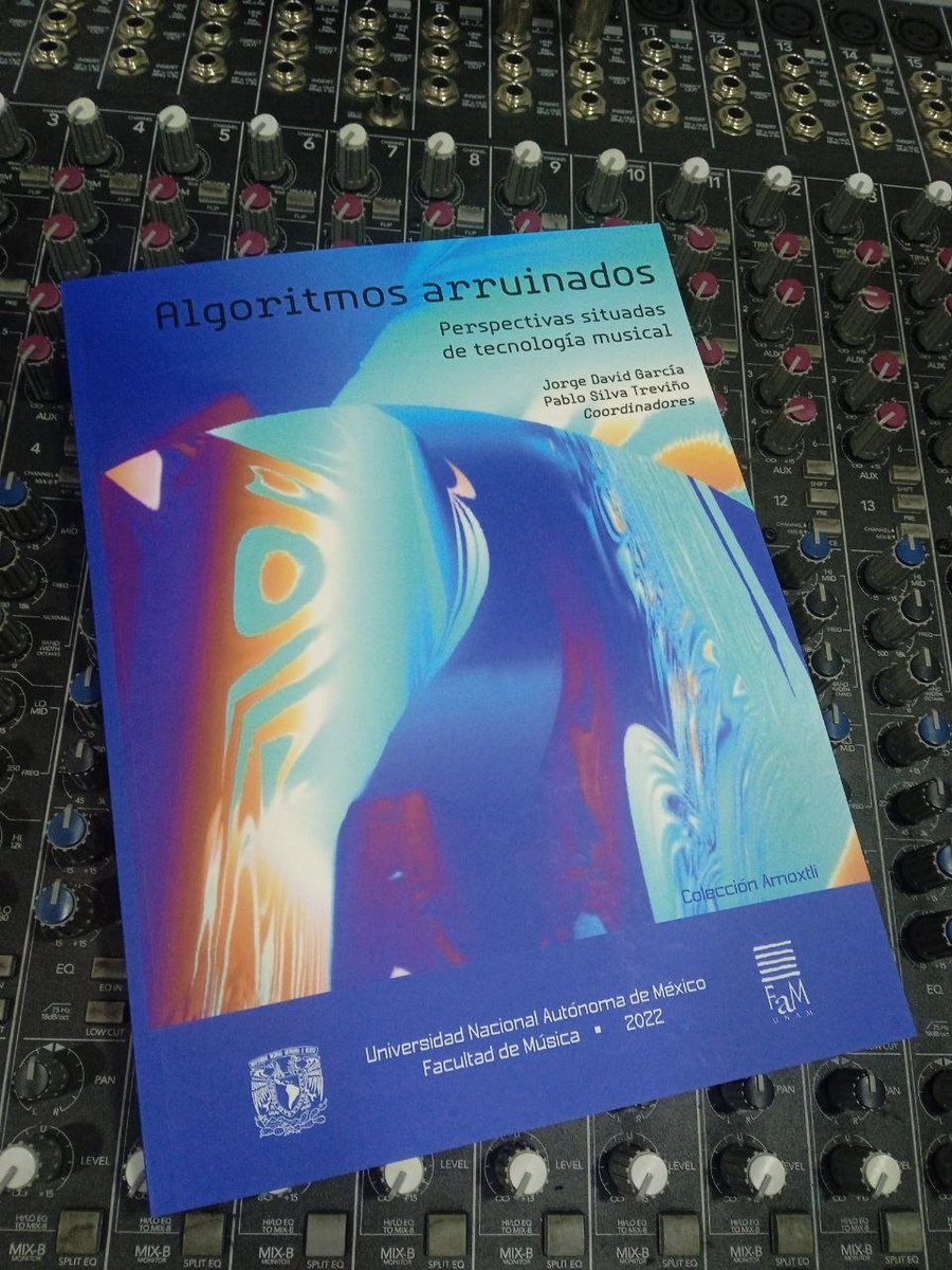 proLIBREros's tweet photo. 🎉 Publicación: Algoritmos arruinados. Perspectivas situadas de tecnología musical

Después de un par de meses de su publicación, les traemos esta publicación sobre música y software libre, editada por @ENM_UNAM y formada por nostros😎 https://t.co/Lq3GXdVRef