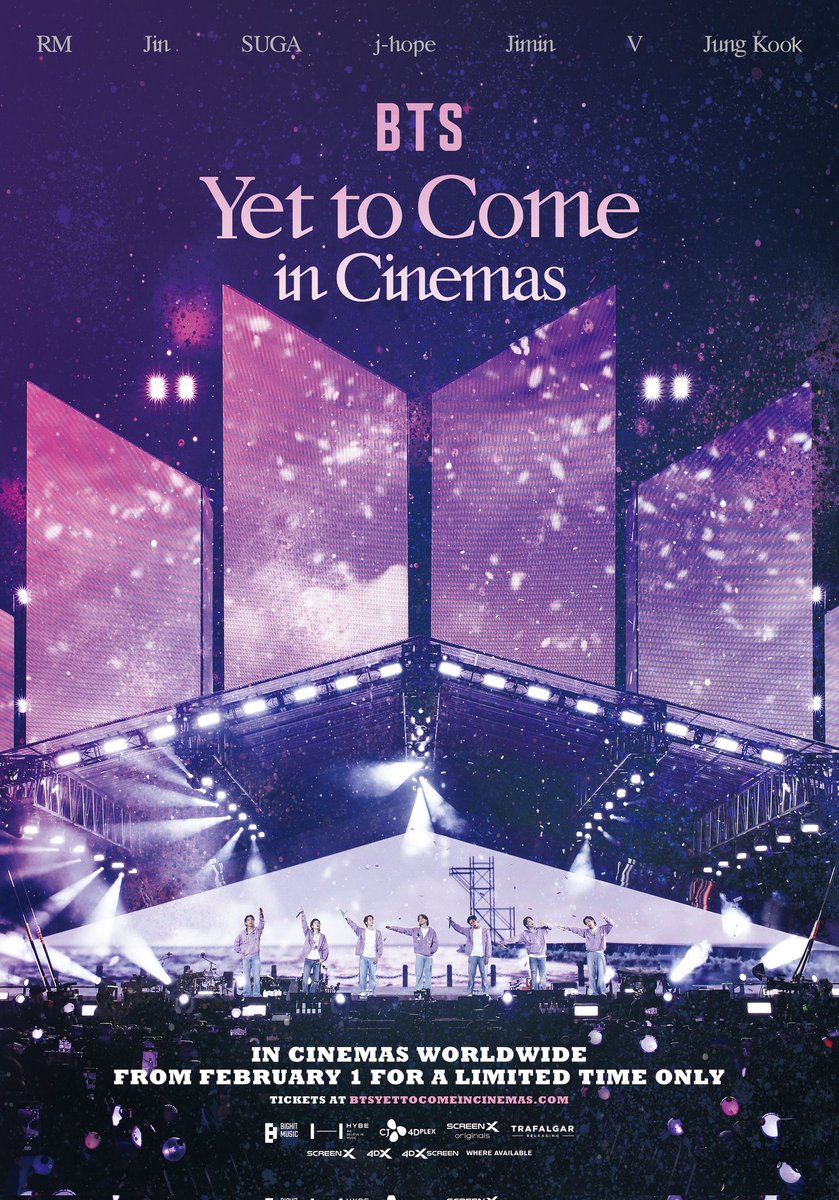 [INFO] Veio aí o ARMY e #BTS (@BTS_twt) nos cinemas do MUNDO TODO novamente! O show 'Yet To Come in Busan' será transmitido nas telonas em 1º de fevereiro, com apenas UM dia de sessão. 🥳💜 As vendas dos ingressos abrem dia 11 de janeiro de 2023. 📎 btsyettocomeincinemas.com