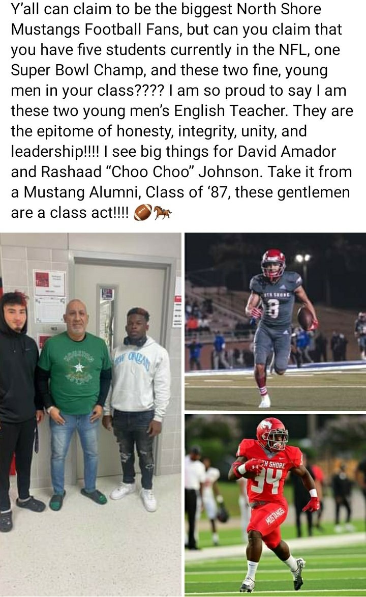 Shaadjohnson34's tweet photo. 🚂🚂🚂🐎🐎🐎🇲🇽💪🏿 #rjknows #ourocho #northshoremustangs #utsafootball #FearTheStripes #BearClawsUp #UCABears #utsaroadrunner #community #loveyours #inspiration @NSNationFB @NSSH_Mustangs https://t.co/yiykPIEBQ8