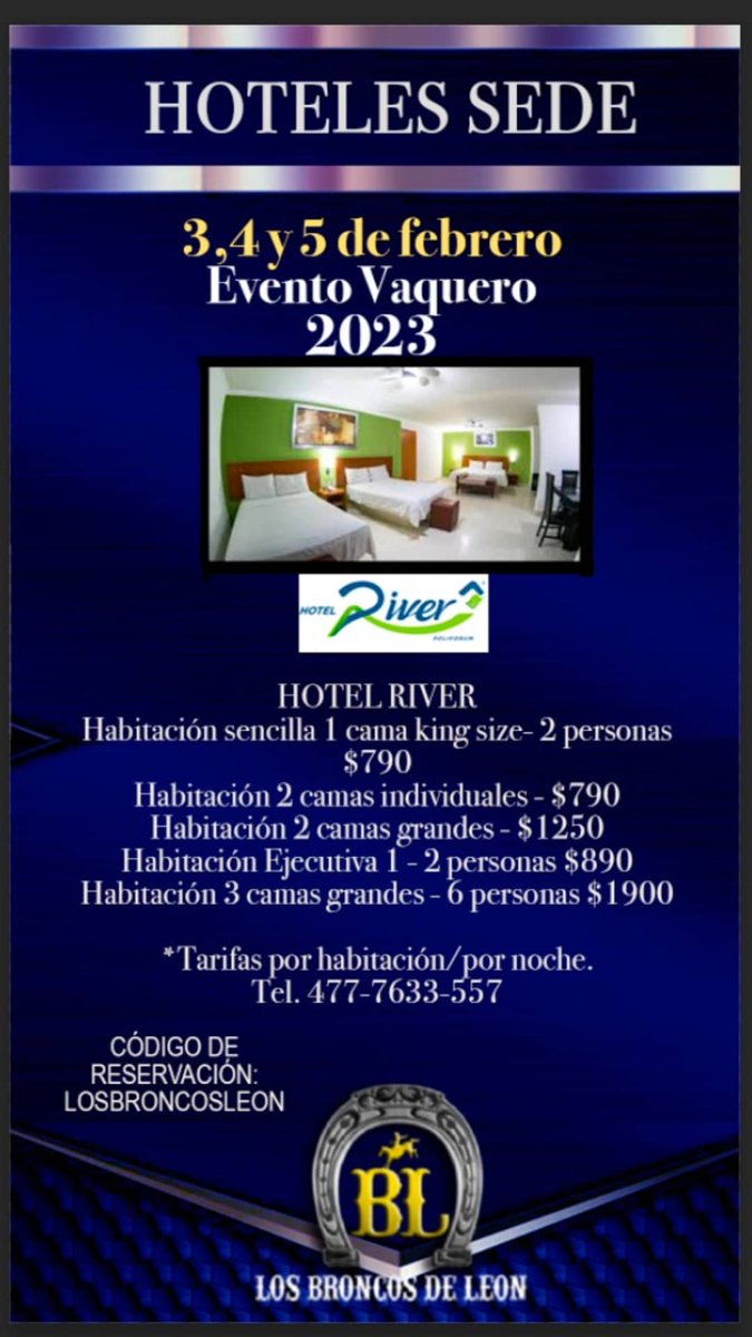 VLqueros2009's tweet photo. Hoteles listos  Reunión Los Broncos De Leon  2023... https://t.co/sUpVaJ92oj