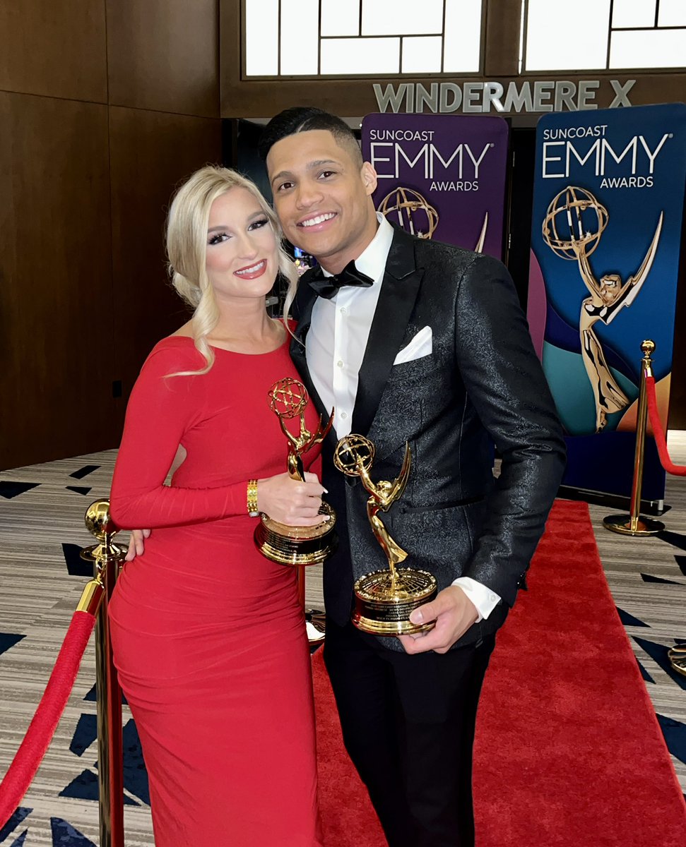 MiguelSantiTV's tweet photo. Dios es bueno. Siempre bueno! Que honor recibir dos premios #Emmy 🏆🏆 

What a wonderful night with special people. My 6th and 7th Emmy #Award. 

16 years ago, I was selling Empanadas in #Colombia 🇨🇴. There’s value in Dreaming ✨🇺🇸

Congrats to all of the winners and nominees 🙌🏽 https://t.co/5udGLh5mdL