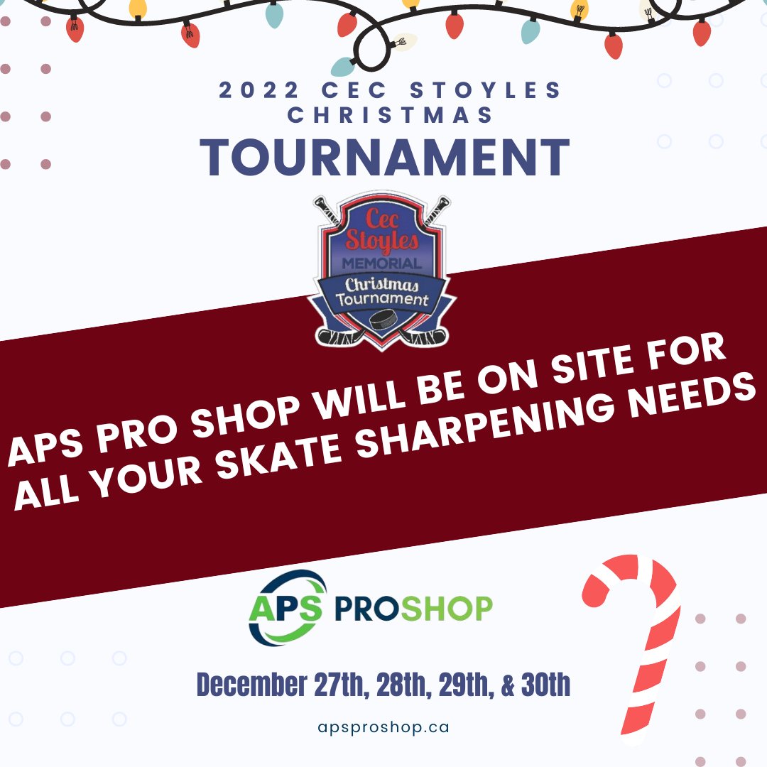 So happy to be back this year offering skate sharpening at the Glacier for  the CEC Stoyles Christmas Tournament.  Come check us out at Glacier 2. #hockeytournament #christmas #maximumedge