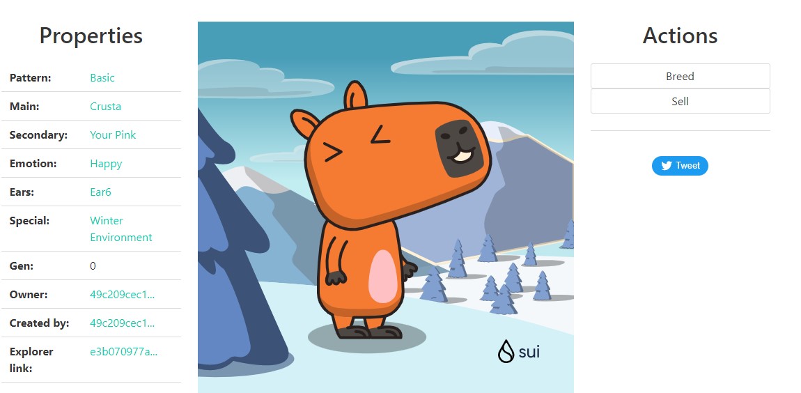 oceanman1000's tweet photo. 🎁 I just unboxed my Sui Holiday Capy! ❄️ 
Create your own Capy here:  https://t.co/U9Ej2B1M6o #CapyHolidays 
This is Cricket. He is an expert violinist and prefers not to wear clothes! Check out Sui if you haven't yet! Capy Holidays! @SuiNetwork https://t.co/adO9N6lDKo