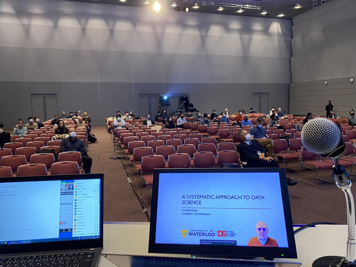 dirkvandenpoel's tweet photo. A view from the stage at the 2022 IEEE International Conference on Big Data in Osaka, Japan. As program co-chair I have the honor to introduce Prof. Dr. Tamer Özsu (University of Waterloo) on the topic of defining Data Science and Big Data #BigData22 #IEEEBigData2022 #DataScience https://t.co/l3O6yHsACO