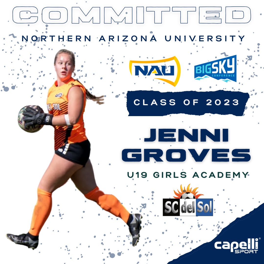 SCdelSol's tweet photo. 👧COMMITTED Jenni Groves
⚽️ @NAUWomensSoccer 
🏫 @BigSkyConf 

#Classof2023 #SCdelSol #RaiseTheFlag 🪓 

Congratulations &amp; Good luck! 👍

◼️◼️◼️◼️ https://t.co/g97JqKPkdL