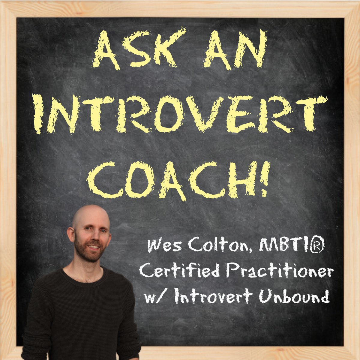 IntrovertUnbnd's tweet image. ASK AN INTROVERT COACH!
Wes Colton, Myers-Briggs Type Indicator (MBTI®) certified practitioner and founder of Introvert Unbound, wants to answer YOUR introvert questions at the end of each episode of the Introvert Unbound Podcast!
Comment or DM.
#introvert #mbti