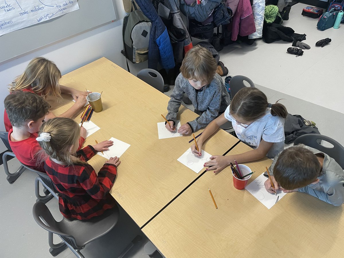 MrVeronese's tweet photo. It’s buddy day! Well, buddy week! Today’s get together involved the grade 4s teaching their buddies how to work with water colour pencils. We’re looking forward to tomorrow! @KiddleCBE @kristenolver @yyCBEdu. https://t.co/uWY2nvPVSA