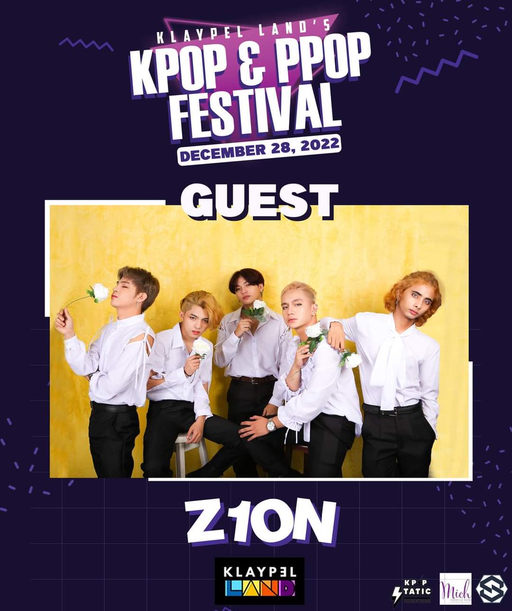 Z1ON will be performing on December 28, 2022 during the KPOP &amp; POP Festival at  Klaypel Land happening at CDC Parade Grounds, Clark Freeport Zone!

See  there!

Event Page:
fb.me/e/22HLkGkTK

#KlaypelLand2022 #KPOPOpenStage #KPOP #PPOP #PPOPRise #Z1ON #KpopAndPpopFestival
