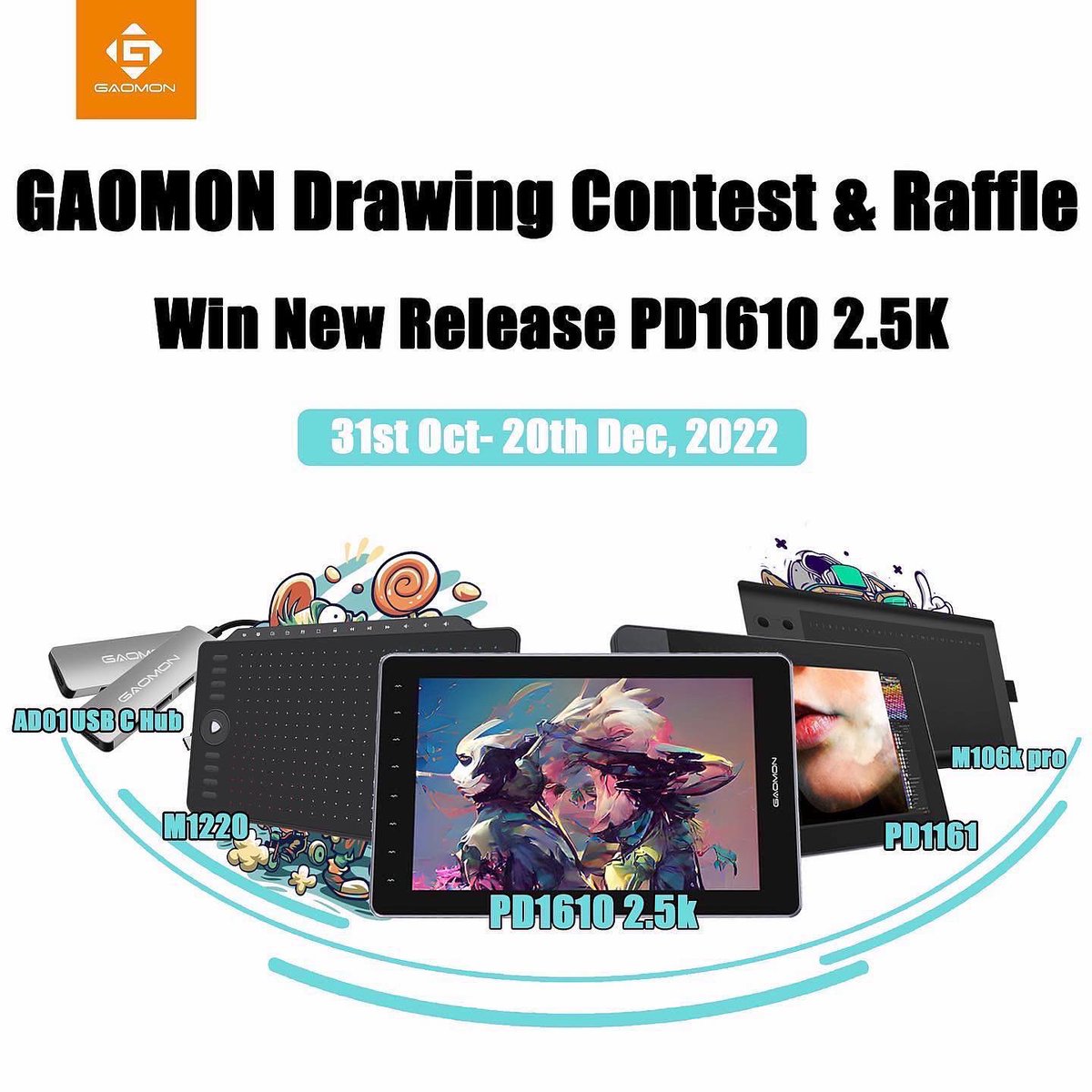 Gaomonpentablet's tweet photo. 🔔Last day! Don't forget to submit your #artwork! 
📌Check out "Dressing for TUMON" Design Contest detail: https://t.co/mAzGBA1Ra4

⭐ Come and Show your creativity!!!
🎅 #gaomon #discount：32% OFF https://t.co/BHkoeIQp6n

#gaomontumon #gaomonpainting #gaomonlogo #gaomoncontest https://t.co/zaIY3oFehT