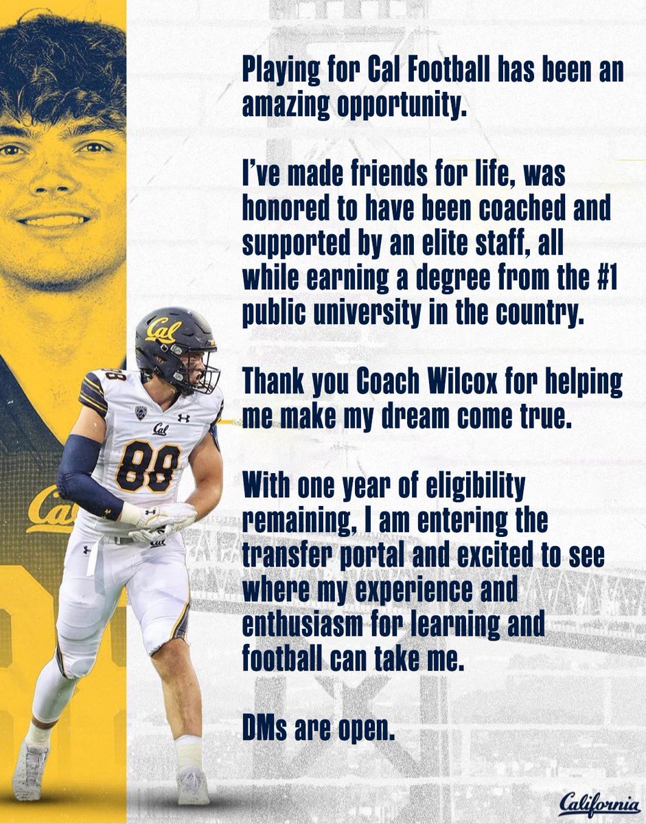 Blessed to have graduated from the #1 University in the world 🎓 Time to find a new home for one last ride!  DMS are open #GoBears