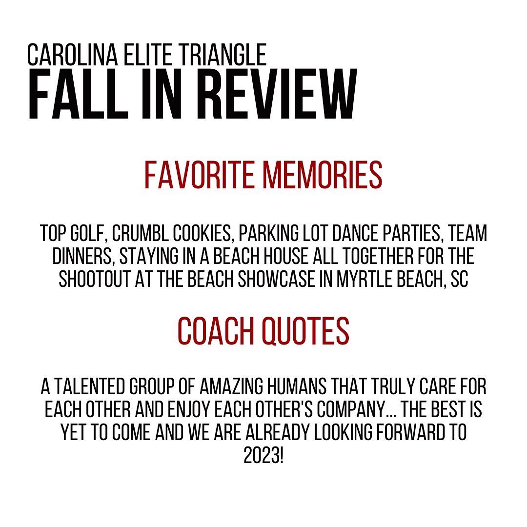 Over the next couple of months we will be highlighting our teams and their accomplishments from this past season! First up is @NCEliteTriangle! Take a peek at some of their season highlights!