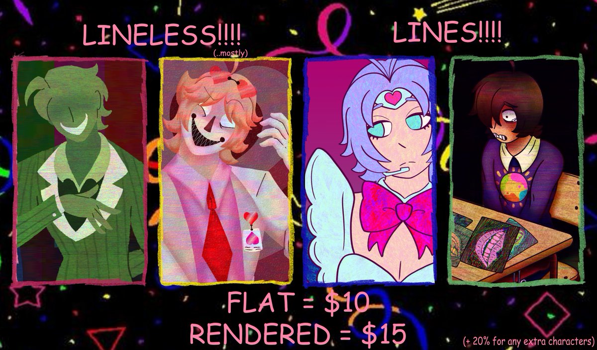 oddity_oly's tweet photo. Oly Tries To Make A Comm Sheet: Electric Boogaloo

#humanartists #commissionsopen #ArtistOnTwitter #idontknowhowtoformatsorry https://t.co/GueOGQBeHc