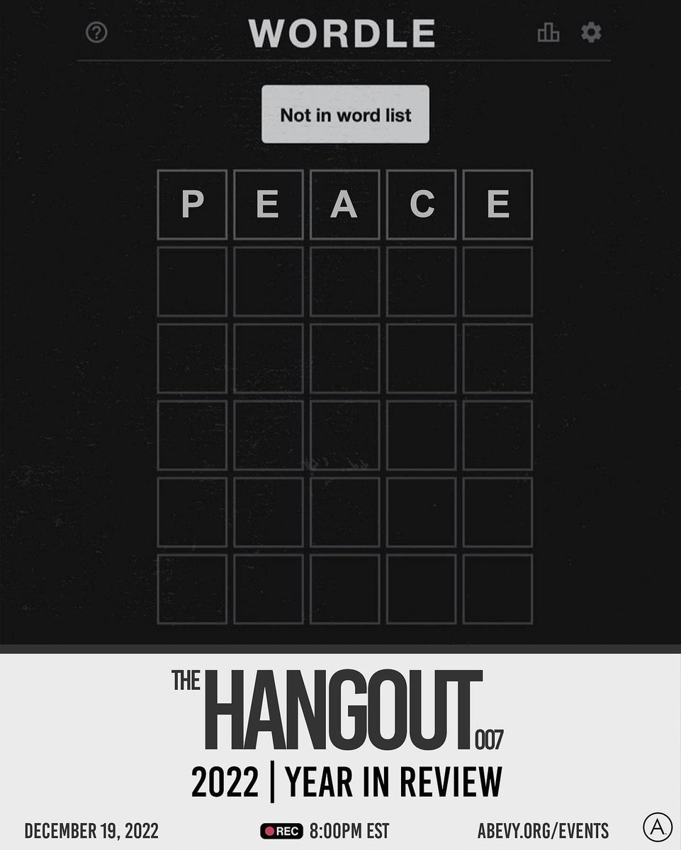 ... and we're live! Let's review 2️⃣0️⃣2️⃣2️⃣.

Join the Convo: tinyurl.com/abevyroom