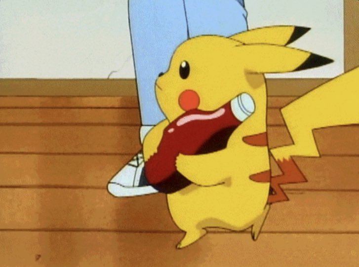 PokemonGems's tweet photo. Pikachu really loves his ketchup https://t.co/YvaDChhdJP